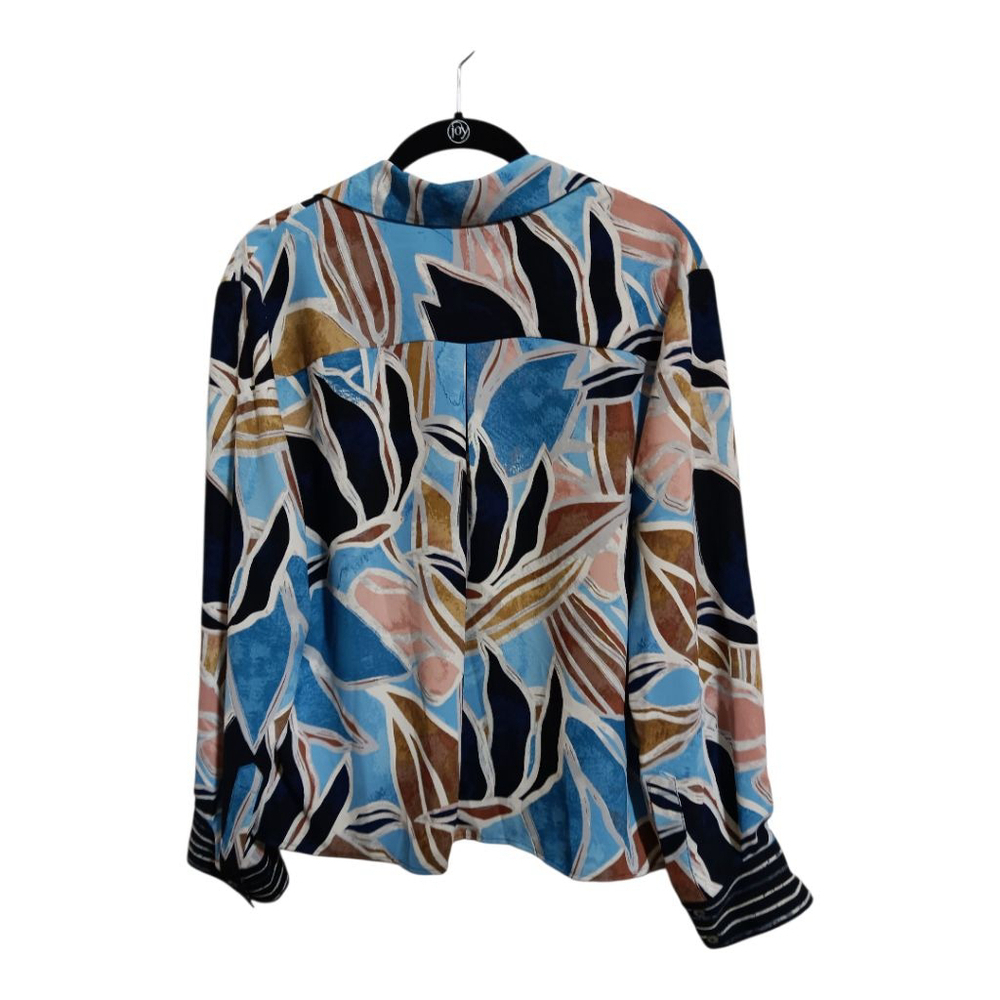 Nic + Zoe Sapphire Shades Shirt Button Up Print Bold Pinstripe Down Front & Cuff - Picture 8 of 12